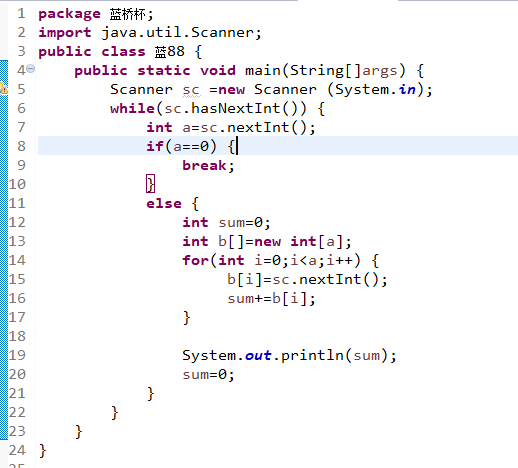 A+B for Input-Output Practice (IV) （Java代码）