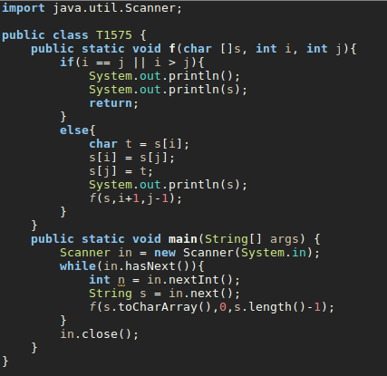  递归倒置字符数组 （Java代码）