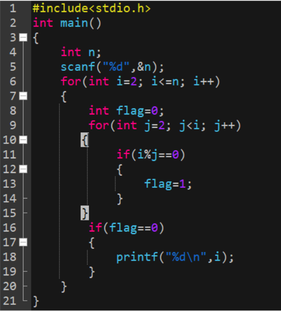 筛选素数 思路清晰 图片加代码的形式 观看体验极佳