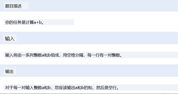 1091:A+B for Input-Output Practice (VII)