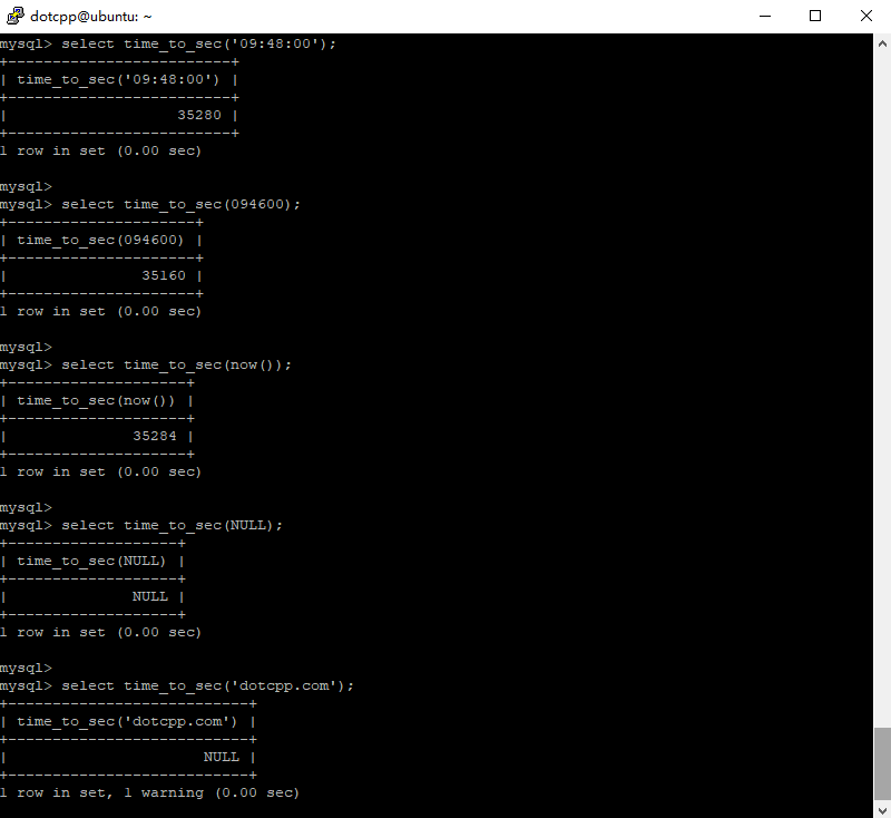 time_to_sec()函数 time_to_sec()函数