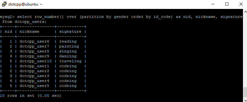 row_number()函数 row_number()函数