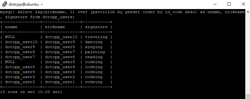 lag()函数 lag()函数