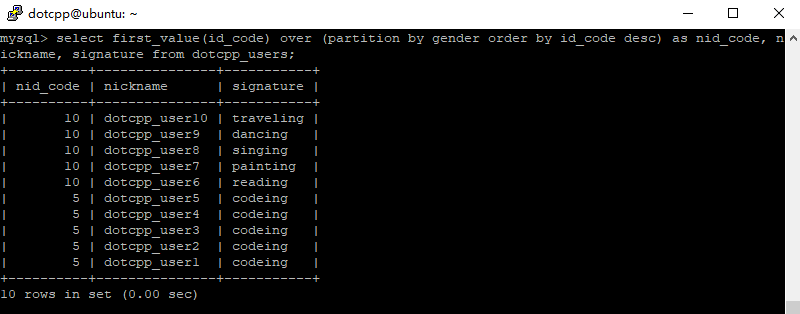first_value()函数 first_value()函数