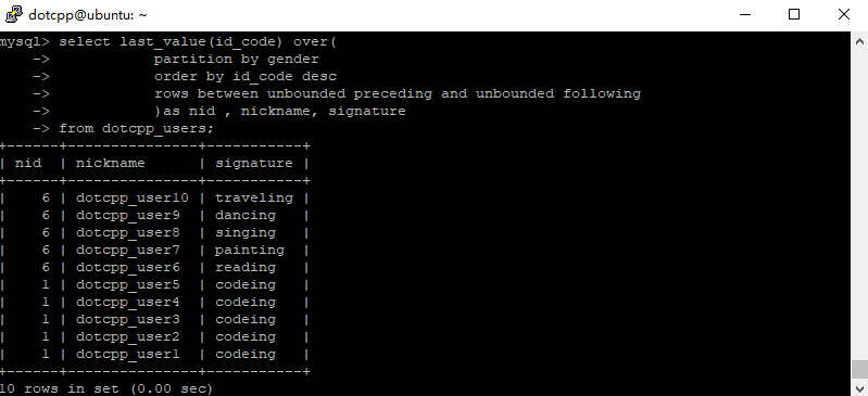 last_value()函数 last_value()函数