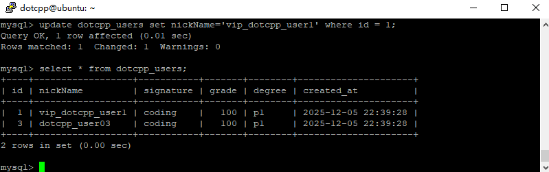 修改语句update 修改语句update