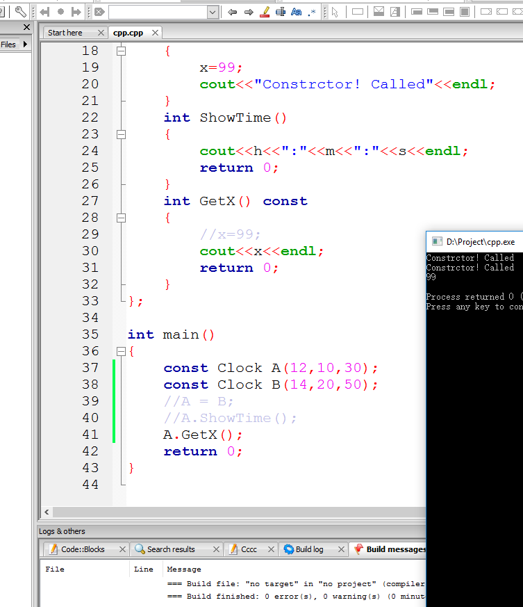 C++中常数据的使用及初始化