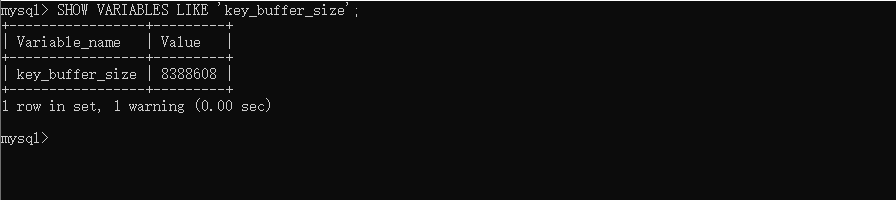 查看key_buffer_size 查看key_buffer_size