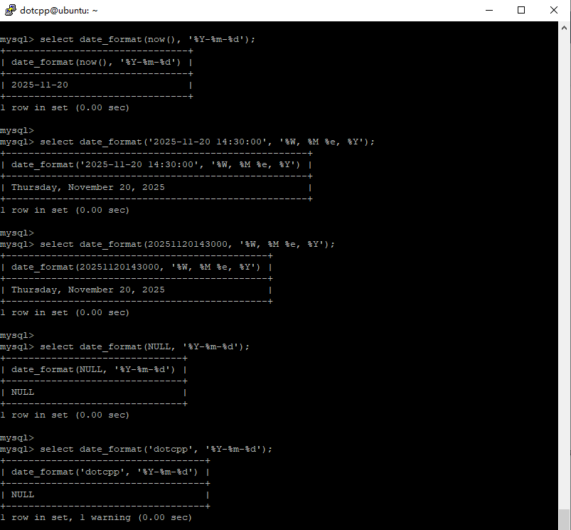 date_format()函数 date_format()函数