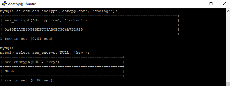 aes_encrypt()函数 aes_encrypt()函数
