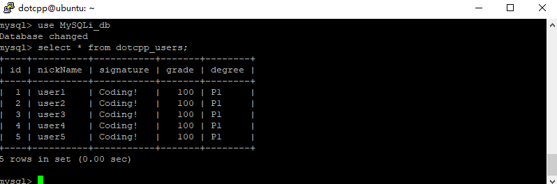 MySQLi插入表格