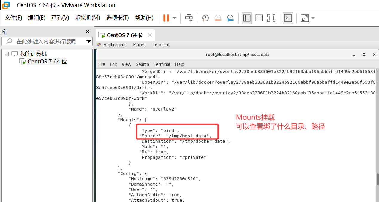 Docker 查看数据卷是否挂载成功