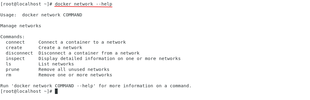 Docker network常用命令详解